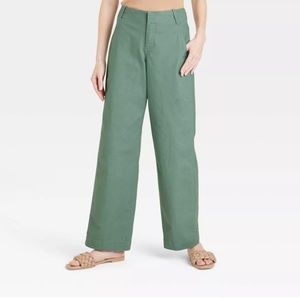 A New Day Womens 6 Mid-Rise Straight Leg Chino Pants Green/Sage